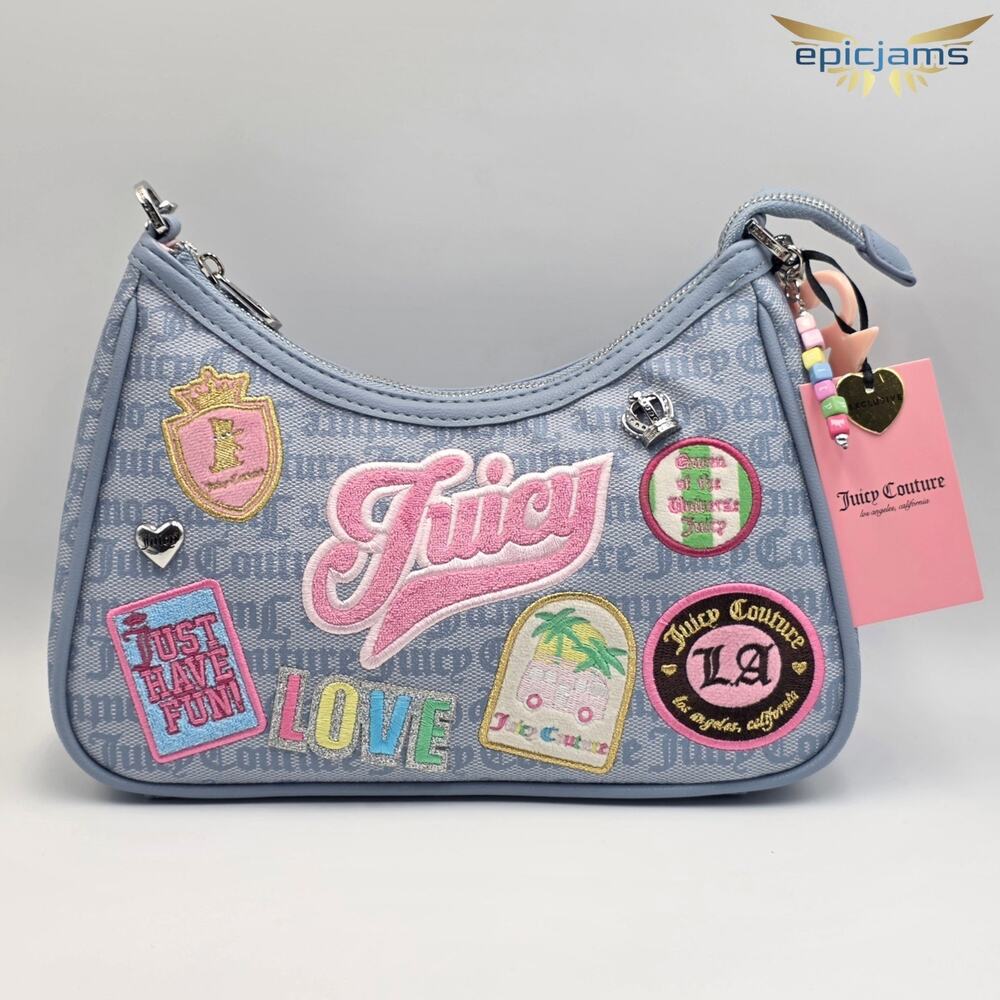 Juicy Couture Exclusive Run The World Blue Shoulder Bag New